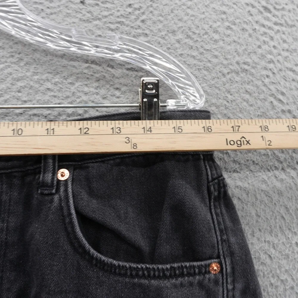 We The Free Free People Raw Hem‎ Denim Cutoff Shorts 31 Black Womens Button Fly